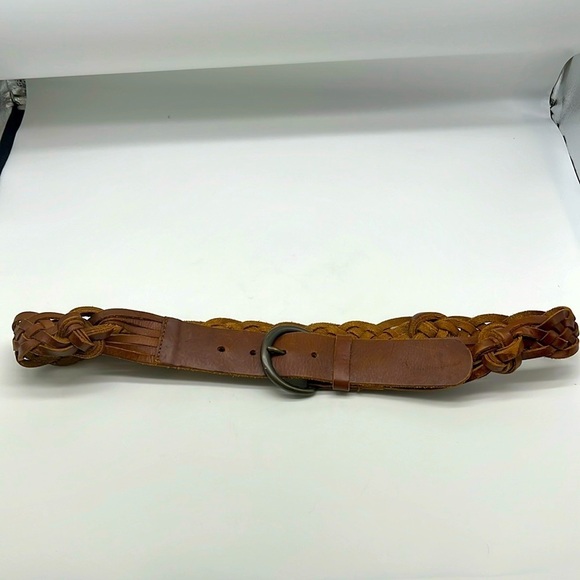 Abercrombie & Fitch - Brown Woven Knotted Genuine  Leather Buckle Belt Size Med main image 4